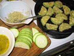 fried zucchini in progress